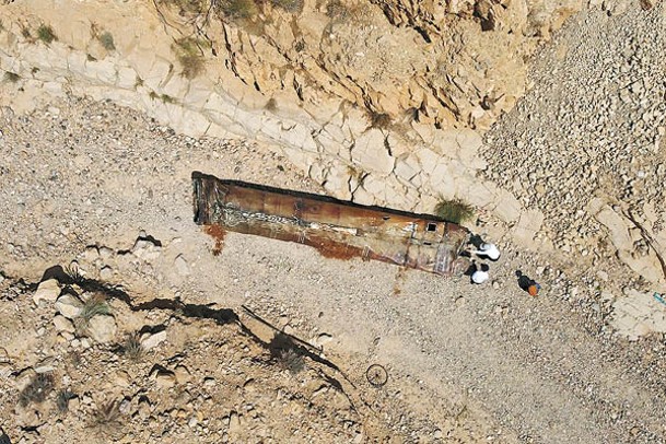 伊朗數月前空襲以色列後，留下導彈殘骸。（Getty Images圖片）