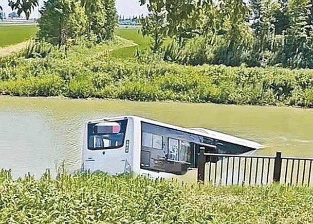 巴士失控墮河，司機救出終不治。