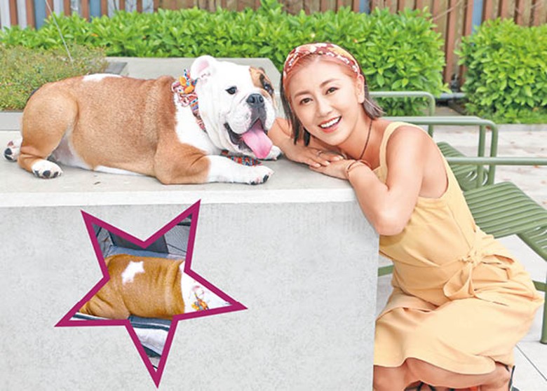 郭思琳讚愛犬背部的星紋圖案特別。