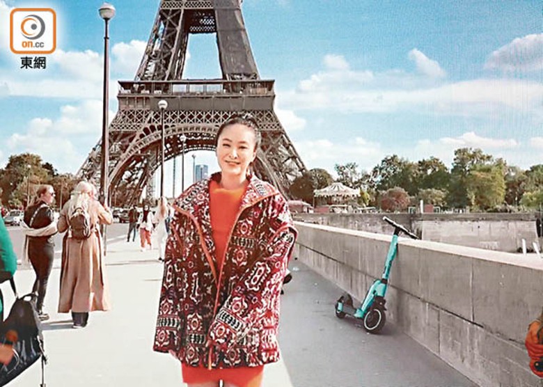 身為劇中女主角的陳瀅在巴黎鐵塔下拍片為劇集打氣。