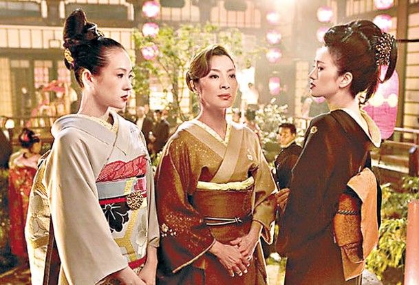 章子怡（左起）、楊紫瓊與鞏俐傳因拍攝《藝伎回憶錄》而不和。