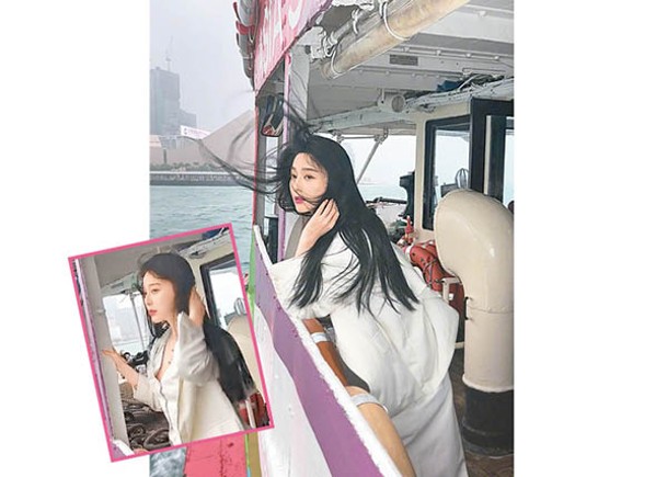 突襲香港  坐船吹海風  范冰冰顧得個頭  胸前失守