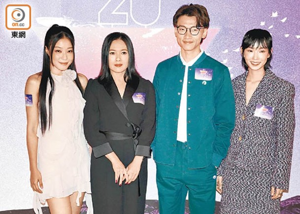 李芯駖（左起）、李麗珍、陳湛文及李靖筠現身新片首映禮。