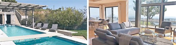 生活寫意的G.E.M.曾拍片介紹洛杉磯住所，客廳寬敞明亮，屋外更有私人泳池。
