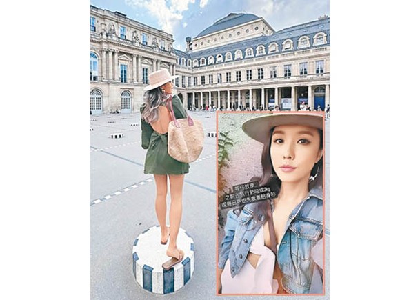 官恩娜分享在巴黎皇家宮殿拍攝的「影後」照。