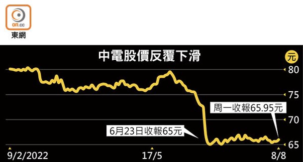 中電股價反覆下滑