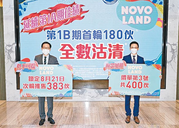 雷霆（左）指，NOVO LAND第1B期的第3號價單屬原價加推。右為陳漢麟。