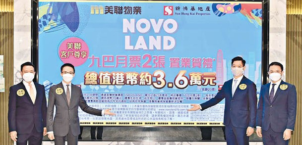 NOVO LAND第1B期明第3輪銷售。左二為新地代理總經理陳漢麟。