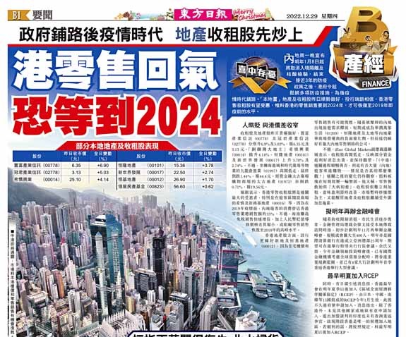 港零售回氣 恐等到2024