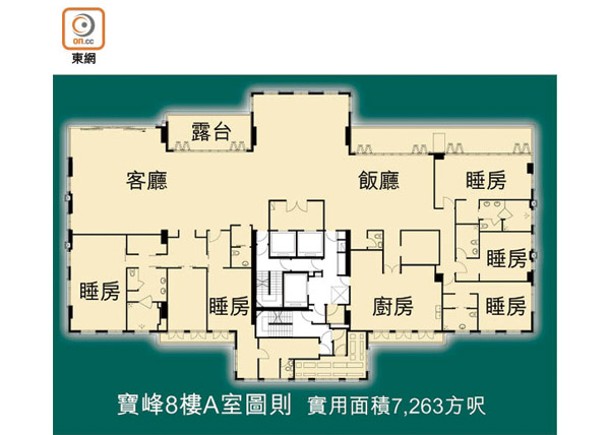 寶峰8樓A室圖則