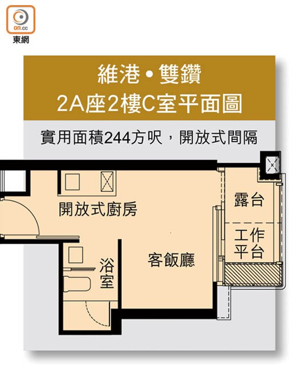 維港‧雙鑽2A座2樓C室平面圖