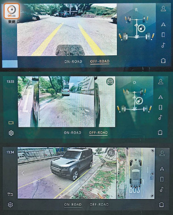 車載360度泊車輔助及3D環像鏡頭連ClearSight Ground View，即使身處車內都可全方位掌握四周及車底的實時路況。