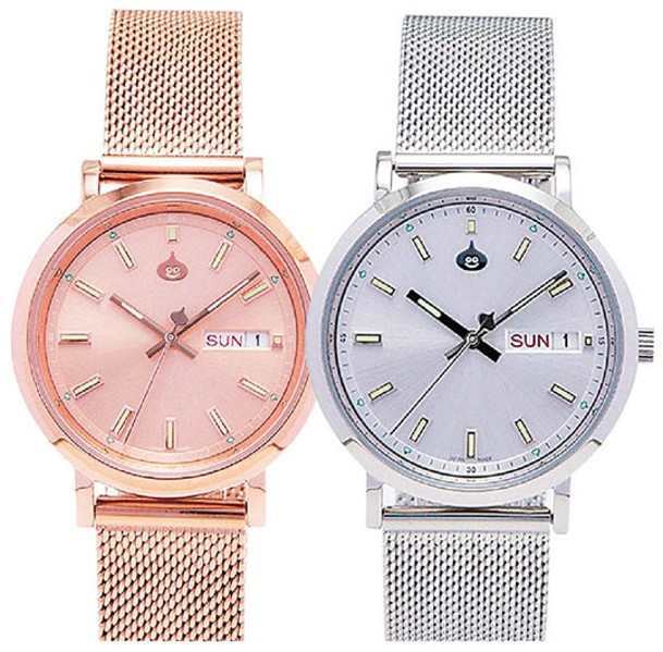 史萊姆主題的金屬米蘭帶錶款，其秒針、數字及背面都有史萊姆剪影或圖案，並有銀色及玫瑰金色兩種選擇。