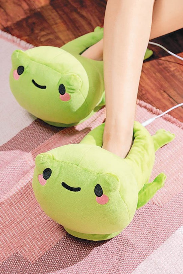 Frankie Frog USB Heated Slippers，均一碼數，適合美國碼數12或以下人士。