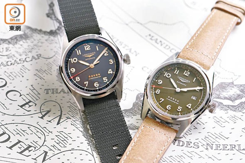 （左至右）除了女性化腕錶，品牌今年也帶來較中性的Spirit系列鈦金屬炭黑色腕錶 $21,700和綠色錶面腕錶 $17,300。（A）