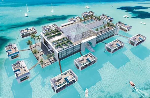 斥資約$12.8億港元建造的「Sea Palace Floating Resort」，預計於2023年開業。