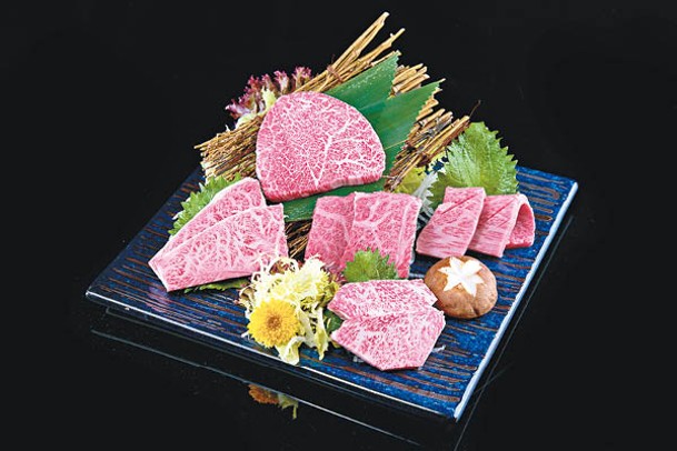 宮崎A5櫻花牛稀有部位盛合<br>每日由廚師揀選4款特別的和牛部位，如辣椒肉、牛柳、三角腩牛臀肉或上後腰脊肉等。