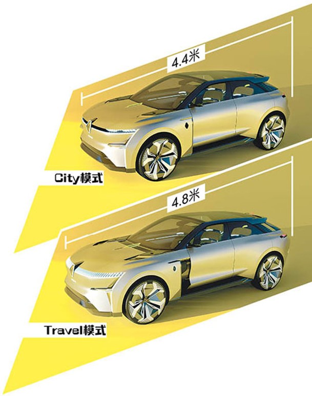 City模式的車長僅4.4米，成就靈活操控。而前輪拱後方及日間行車燈連頭燈會因應Travel模式而改變。