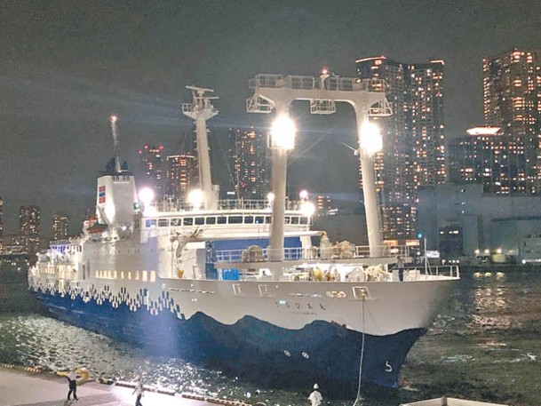 乘客登上6,000噸級的大型客船Salvia Maru暢遊東京灣。