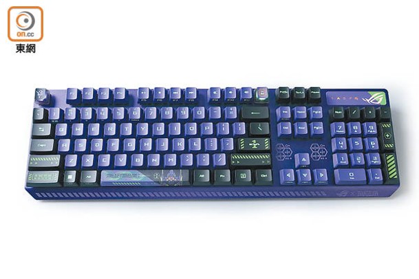 鍵盤用上紫綠配色，具有1ms超快響應及1億次鍵擊壽命。