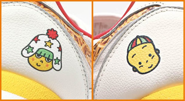 鞋踭位印上兩位吉祥物Hoshio君和Bay-chan的圖案。