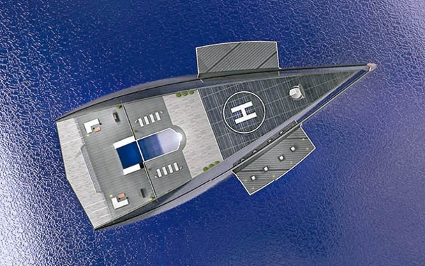 船頂鋪設了太陽能電池板，可提供綠色能源。