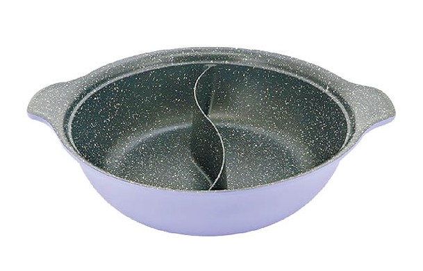 意美廚Twin鋼化鑄鋁雲石紋易潔鴛鴦鍋連玻璃蓋，由$469減至$268。
