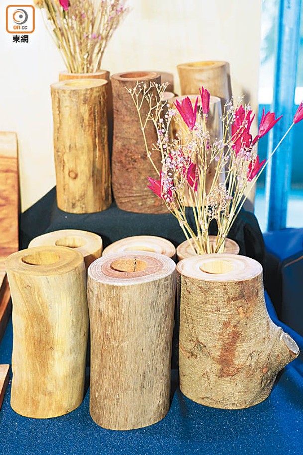 木材可變為杯墊、花瓶，只要掌握到技巧，絕對可以自己家具自己做。