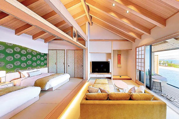 70平方米的和式B型客房「翠雲」有和室、睡房及客廳，空間感充足。
