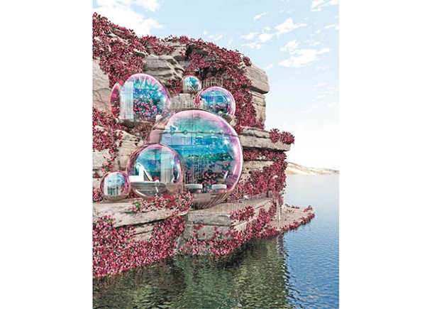 「The Bubble House」坐落於懸崖上，以玻璃覆蓋，景觀開揚。
