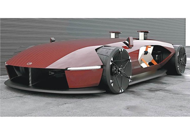 設計團隊將「躺平」概念融入汽車底盤之中，打造可變形的概念跑車Barchetta Concept。