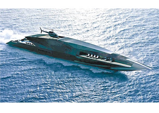 長70米的「Black Swan」，船頭像一支箭，最高航速為28節。