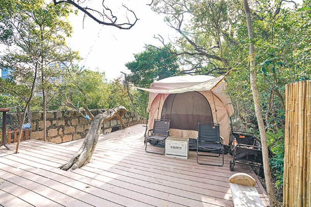 場內更有帳篷設施，輕輕鬆鬆就可以體驗露營。