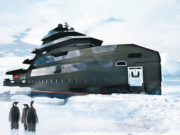 擁有啞光黑色冰級船體的「Black Whale」，最高速度可達到17節。