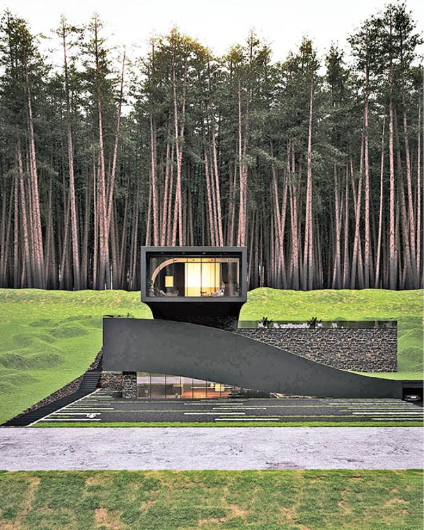 融入周邊綠地的「Black Landscape House」，構思建於瑞士的森林之中。