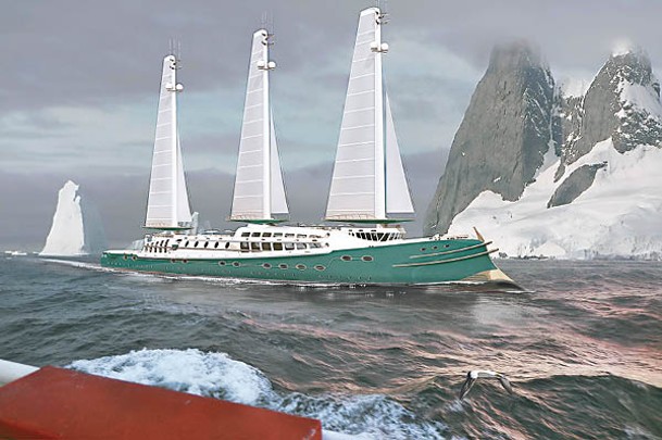 探險帆船「Glory」擁有冰級船體及3支可傾斜桅杆。
