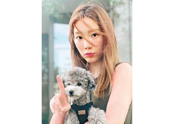 不少狗家長都會為寵物悉心打扮，K-Pop紅星泰妍就是表表者。