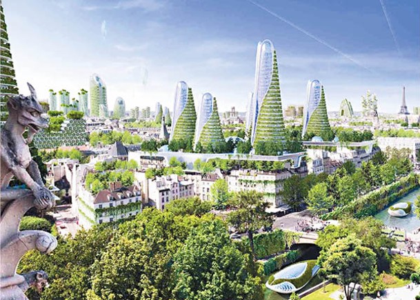 由Vincent Callebaut Architectures構思的「Paris Smart City 2050」，把城市「森」化的可塑性呈現大家眼前。