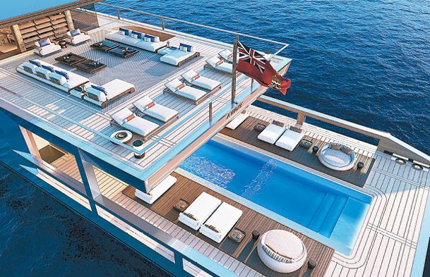 橋面可以360度享受無敵海景，還設有開放式涼亭。（Sinot Yacht Architecture & Design©2023）
