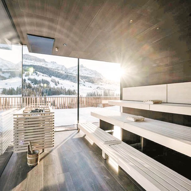 位於屋頂的桑拿房，讓你滑雪過後得到放鬆。