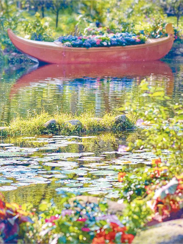 東湖公園憑着園內姹紫嫣紅的鮮花，被譽為江門版「莫奈花園」。（小紅書@三月貓亭）
