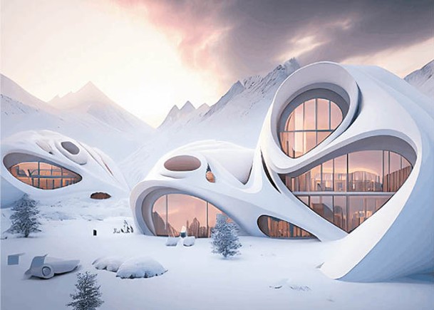 預計坐落於挪威斯堪地那維亞山脈的「Nordic Hotel」，跟周邊雪景融為一體。（圖片：ig@mohamad.darkazanli）