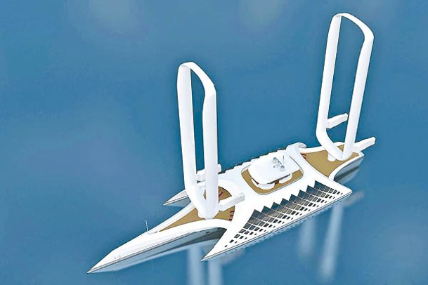 由Mathis Rühl設計的三體帆船概念「Wind Motion 70T」。（Mathis Rühl）