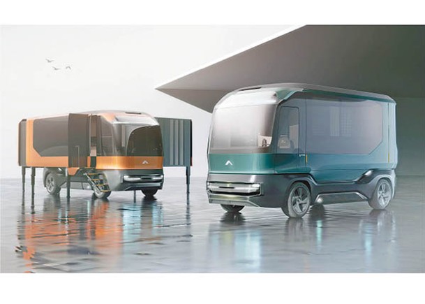 eTH概念豪華露營車是Electric Transformer House（電動變形家居）的簡稱，識得變形變大。