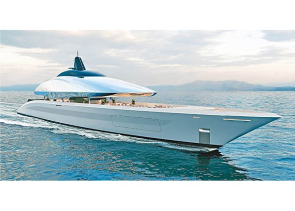 概念遊艇「Project MED」的上層建築像懸浮於半空，極具未來感。（©2023 Luiz de Basto Designs Inc）