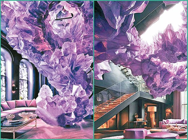 設計師向大家示範如何讓紫水晶融入家居生活。（ig@alef_studio）
