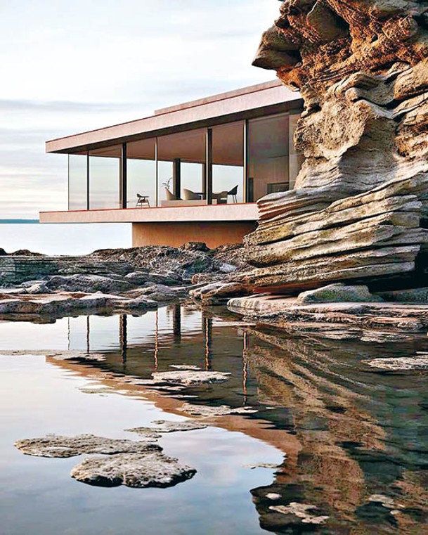 「Rockbound Cove Residence」預計嵌入岸邊的岩壁中。（ig@panchevamonika）