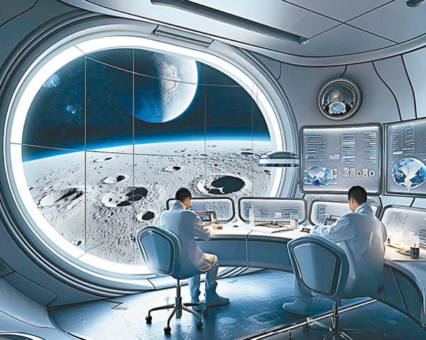 建築物由兩部分組成，其中國際月球站負責進行天文研究。（Delnia Yousefi）