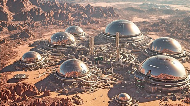 「Mars Project」由多個大小不一的半球形建築組成。（ig@mansouri.design）
