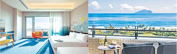 有六成客房為海景房，拉開窗簾就可看到絕美的龜山島。